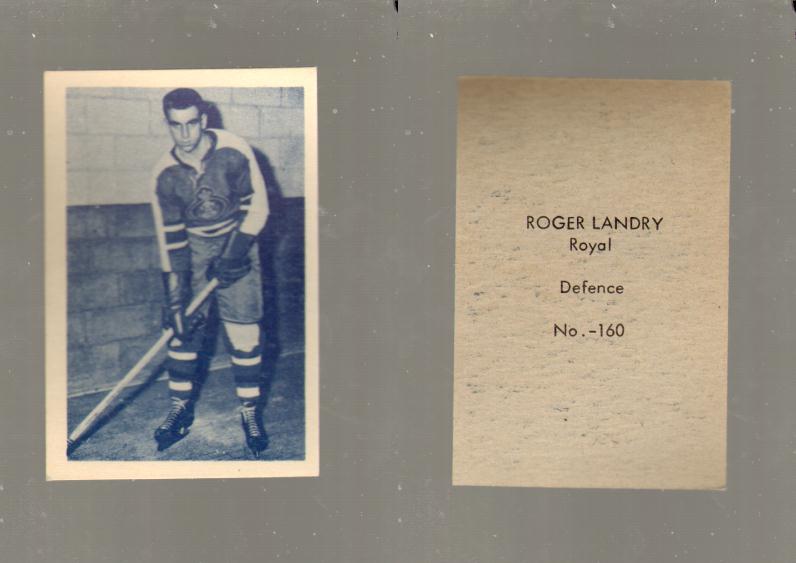 1952-53 OHL ANONYMOUS HOCKEY CARD #160 R. LANDRY photo