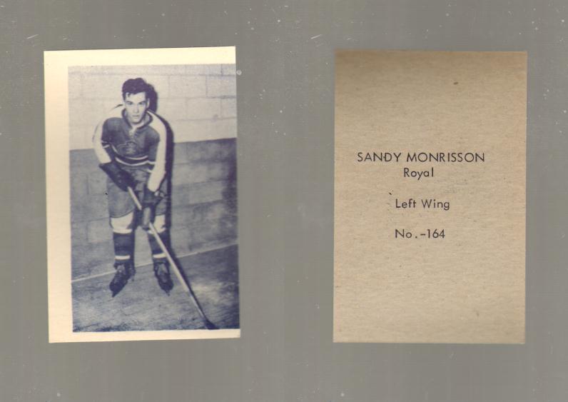 1952-53 OHL ANONYMOUS HOCKEY CARD #164 S. MONRISSON photo