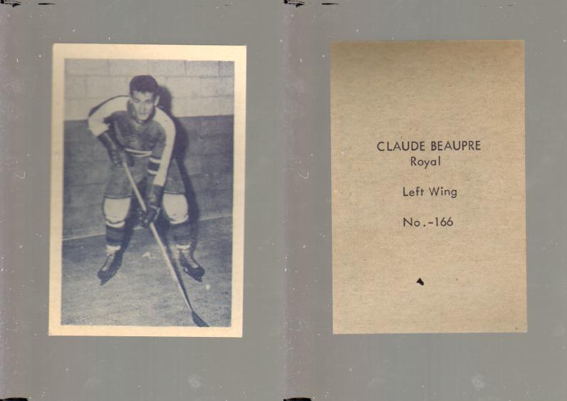 1952-53 OHL ANONYMOUS HOCKEY CARD #166 C. BEAUPRE photo