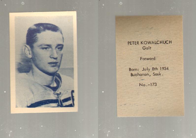 1952-53 OHL ANONYMOUS HOCKEY CARD #173 P. KOWALCHUCH photo