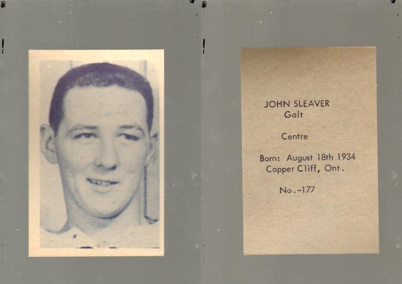 1952-53 OHL ANONYMOUS HOCKEY CARD #177  J. SLEAVER photo