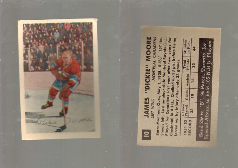 1952-53 PARKHURST HOCKEY CARD #10 D. MOORE photo