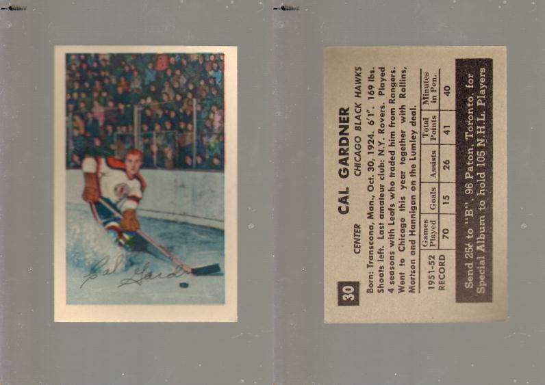 1952-53 PARKHURST HOCKEY CARD #30 C. GARDNER photo