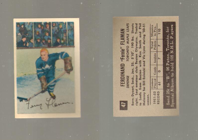 1952-53 PARKHURST HOCKEY CARD #47 F. FLAMAN photo