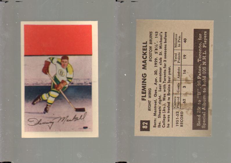 1952-53 PARKHURST HOCKEY CARD #82 F. MACKELL photo