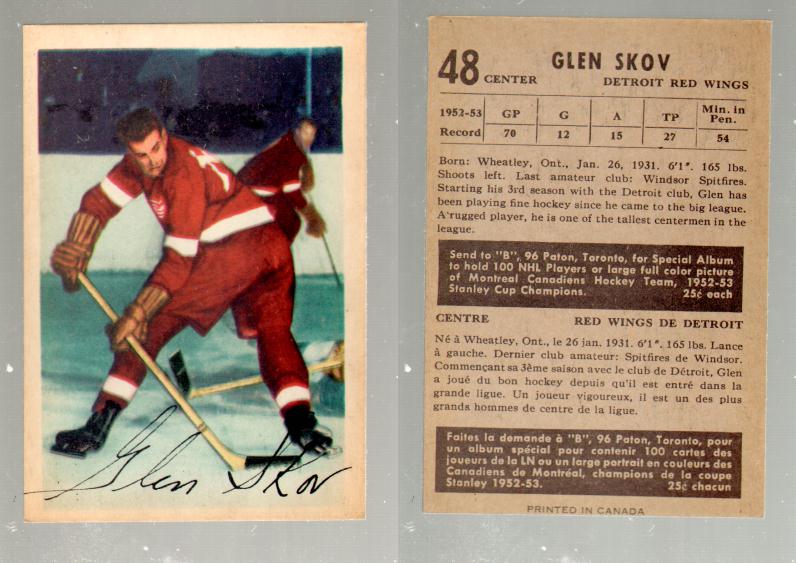 1953-54 PARKHURST HOCKEY CARD #48 G. SKOV photo