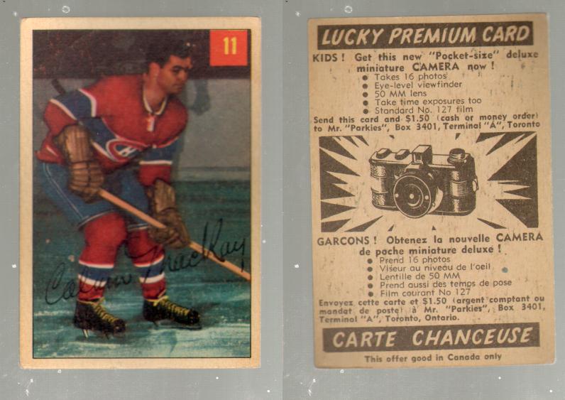 1954-55 PARKHURST HOCKEY CARD #11 C. MACKAY photo