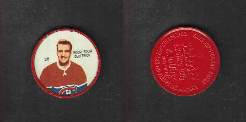 1960-61 SHIRRIFF HOCKEY COIN #28 B. GOEFFRION photo