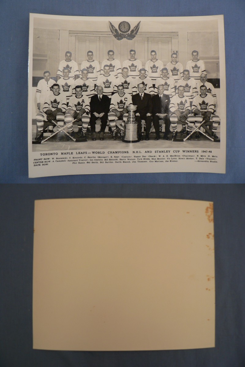 1947-48 TORONTO MAPLE LEAFS STANLEY CUP TEAM PHOTO photo