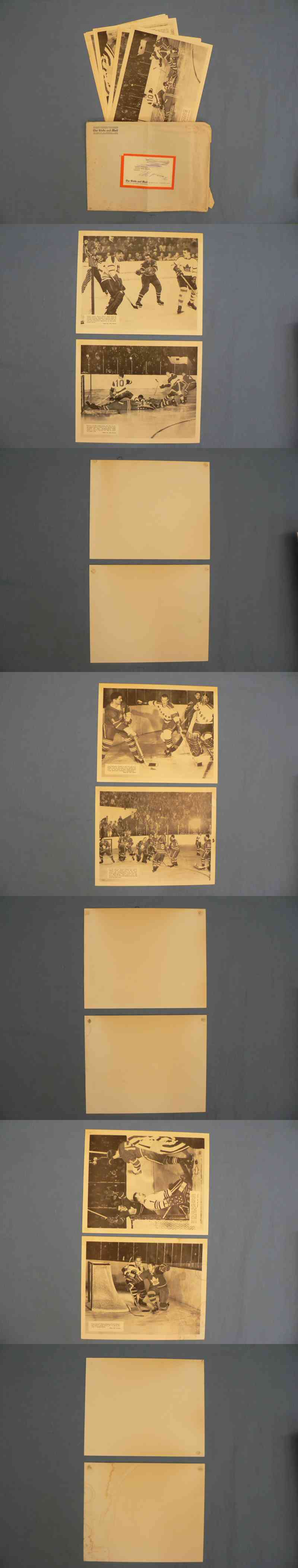 1963 GLOBE AND WAIL TORONTO MAPLE LEAFS PHOTO LOT OF 7 & ENVELOPE photo