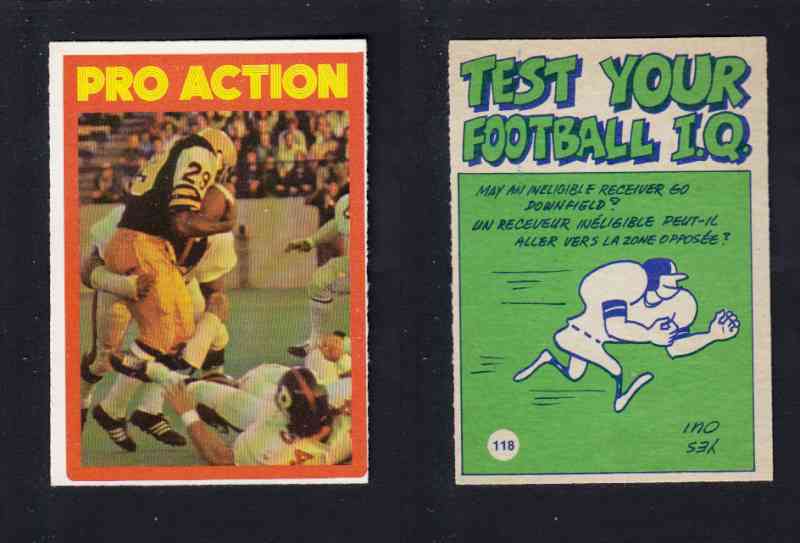 1972 CFL O-PEE-CHEE FOOTBALL CARD #118 PRO ACTION photo