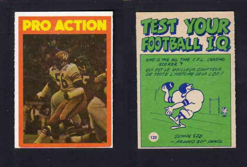 1972 CFL O-PEE-CHEE FOOTBALL CARD #120 PRO ACTION photo
