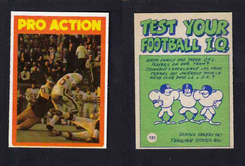 1972 CFL O-PEE-CHEE FOOTBALL CARD #121 PRO ACTION photo