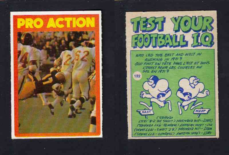 1972 CFL O-PEE-CHEE FOOTBALL CARD #122 PRO ACTION photo