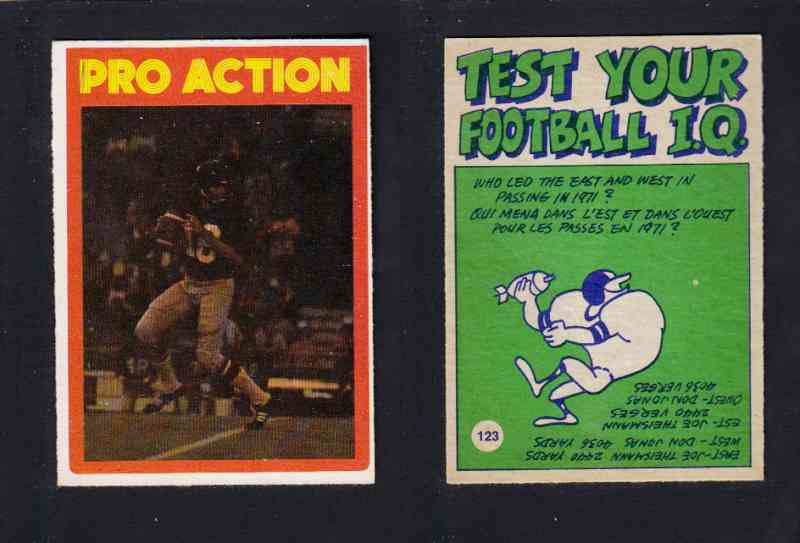 1972 CFL O-PEE-CHEE FOOTBALL CARD #123 PRO ACTION photo