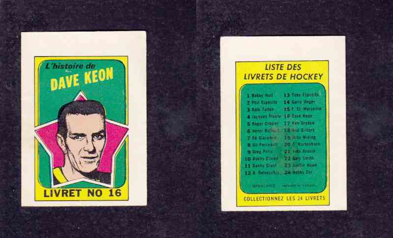 1971-72 O-P-C STORY BOOKLET FRENCH D. KEON #16 photo
