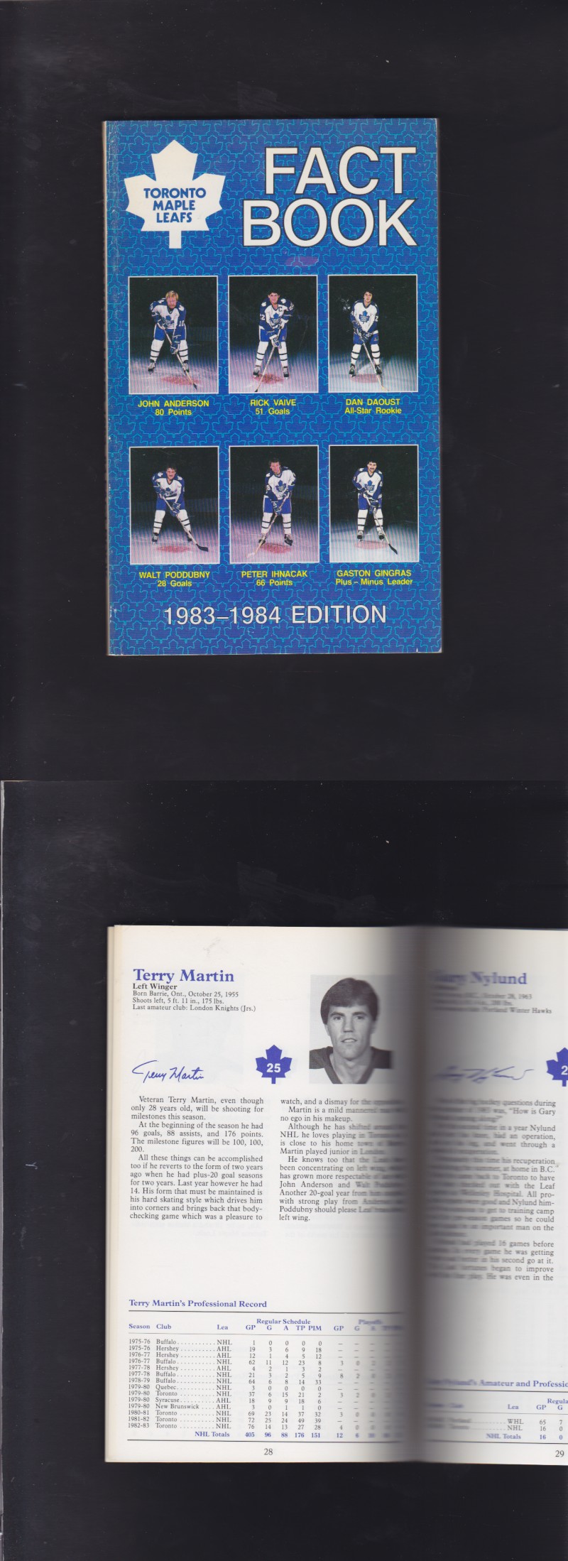 1983-84 TORONTO MAPLE LEAFS YEARBOOK photo