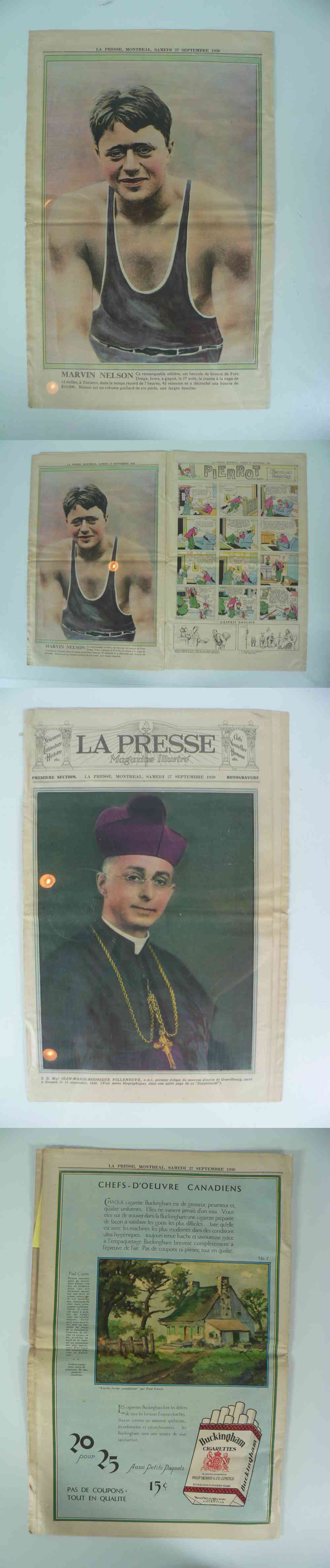 1930 LAPRESSE FULL NEWSPAPER INSIDE PHOTO M. NELSON photo