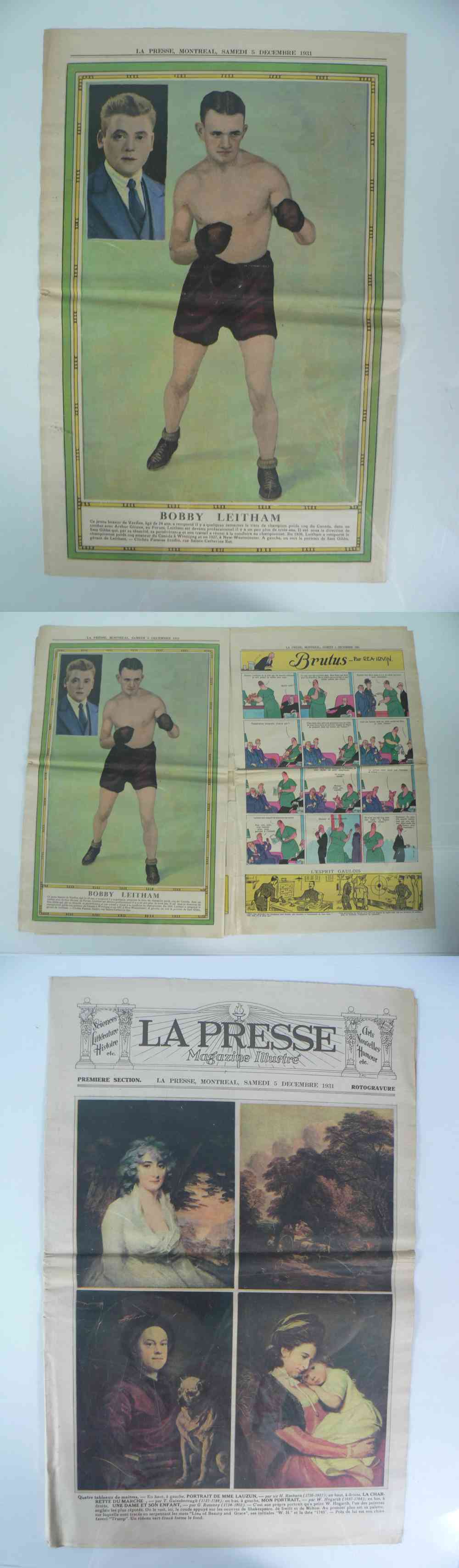 1931 LA PRESSE FULL NEWSPAPER INSIDE PHOTO B. LEITHAM photo