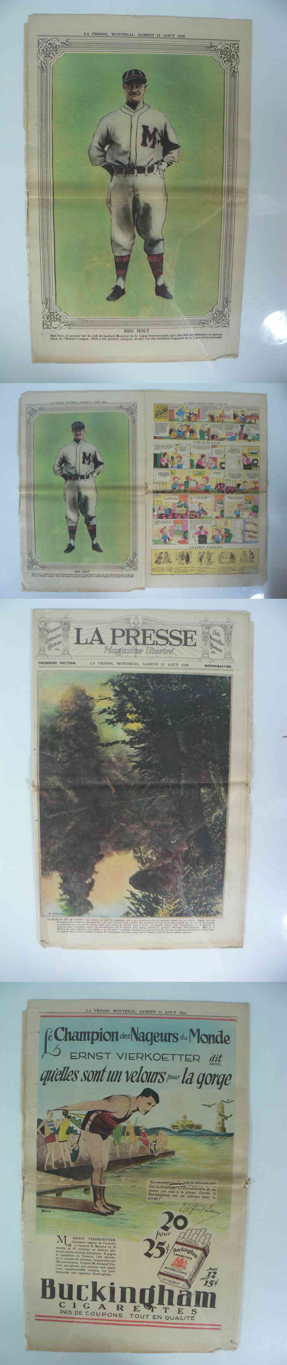 1928 LA PRESSE FULL NEWSPAPER INSIDE PHOTO R. HOLT photo