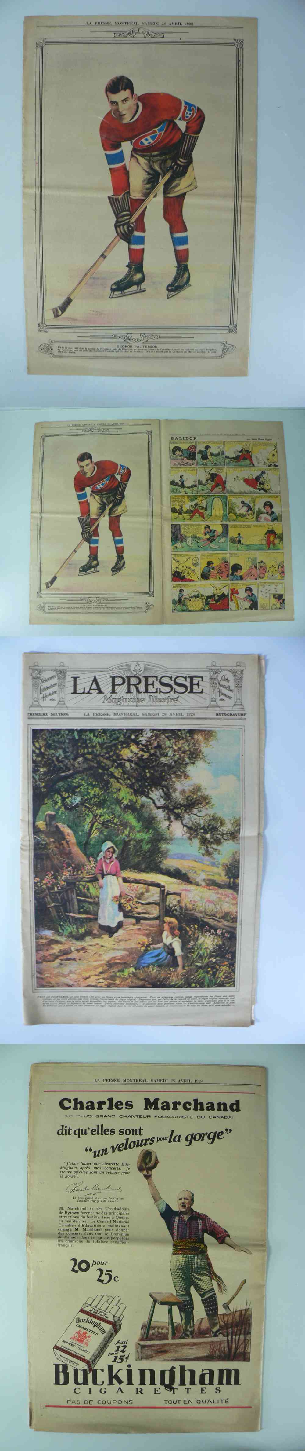 1928 LA PRESSE FULL NEWSPAPER INSIDE PHOTO G. PATTERSON photo