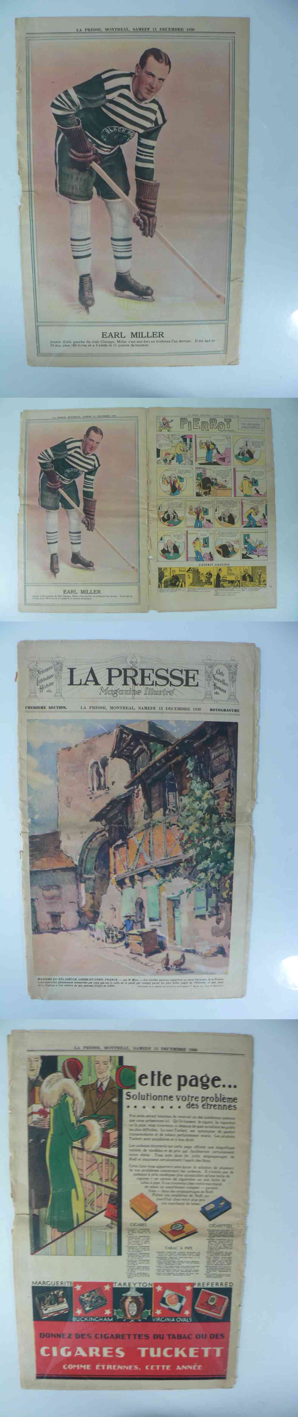 1930 LA PRESSE FULL NEWSPAPER INSIDE PHOTO E. MILLER photo
