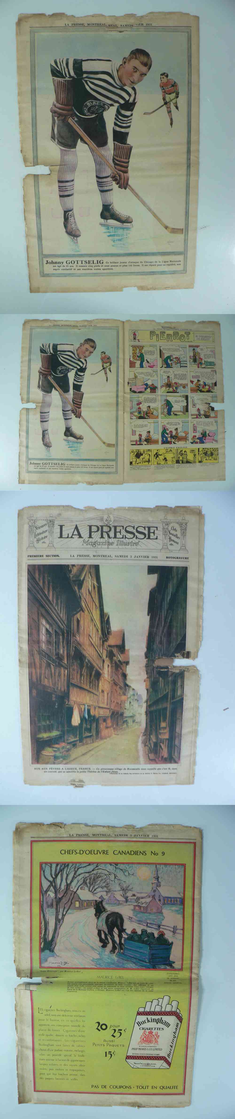 1931 LA PRESSE FULL NEWSPAPER INSIDE PHOTO J. GOTTSELING photo