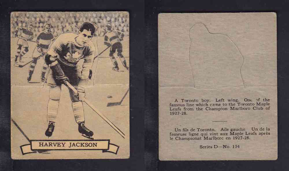 1936-37 O-PEE-CHEE HOCKEY CARD H. JACKSON NUM. 124 photo