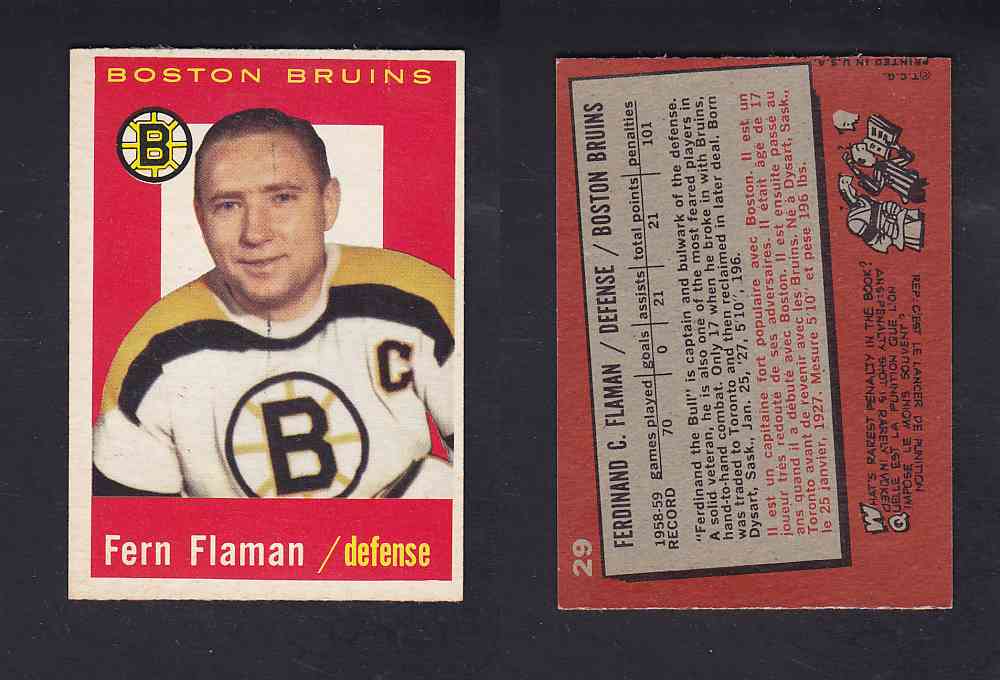 1959-60 TOPPS HOCKEY CARD #29 F. FLAMAN photo