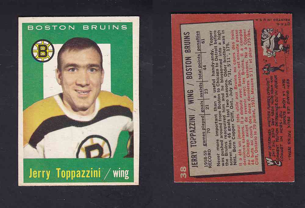 1959-60 TOPPS HOCKEY CARD #38 J. TOPPAZZINI photo