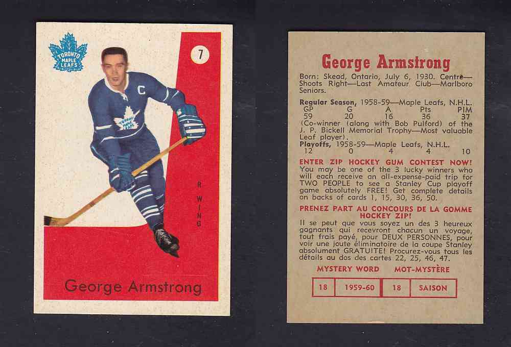 1959-60 PARKHURST HOCKEY CARD #7 G. ARMSTRONG photo