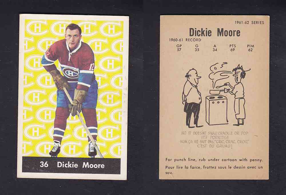 1961-62 PARKHURST HOCKEY CARD #36 D. MOORE photo