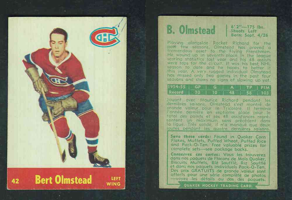 1955-56 QUAKER OATS #42 B. OLMSTEAD photo