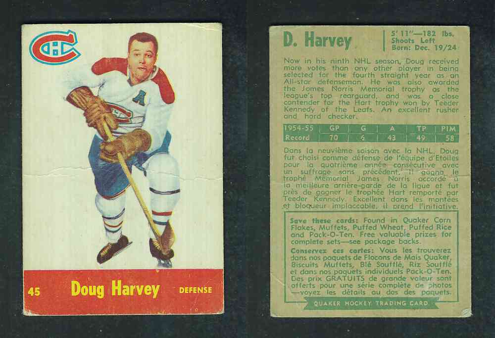 1955-56 QUAKER OATS #45 D. HARVEY photo