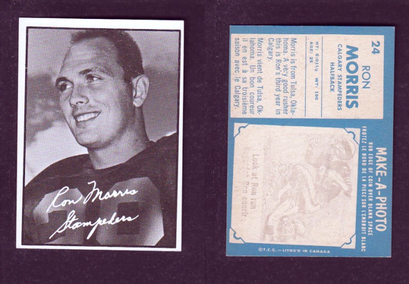 1961 CFL TOPPS FOOTBALL CARD #24 R. MORRIS photo