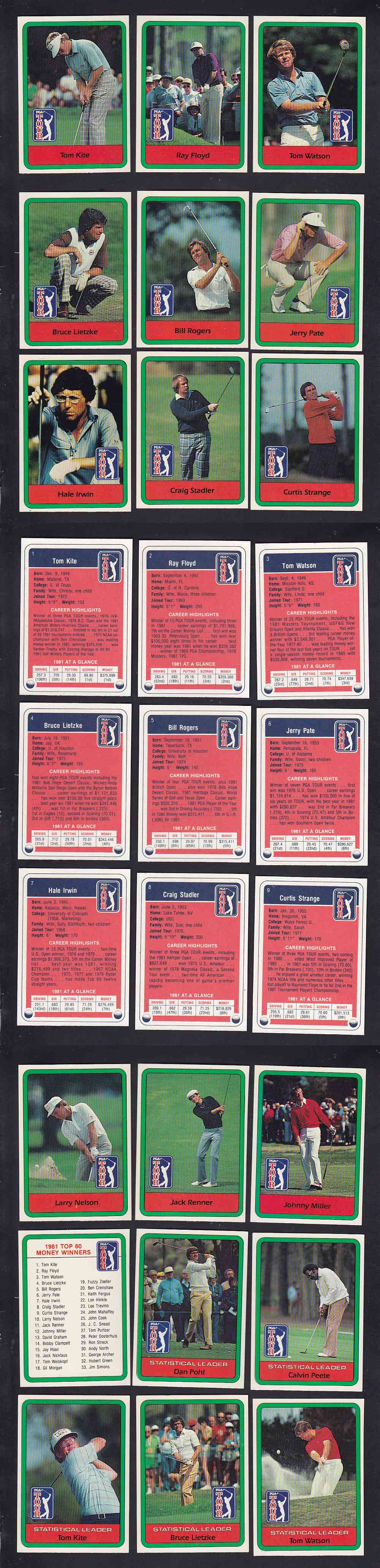 1981-82 DONRUSS PGA TOUR GOLF CARD FULL SET 66/66 photo