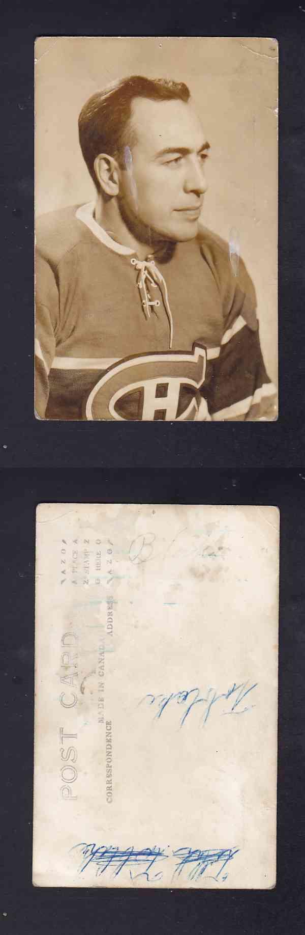 1940'S MONTREAL CANADIENS PORTRAIT POST CARD T. BLAKE photo