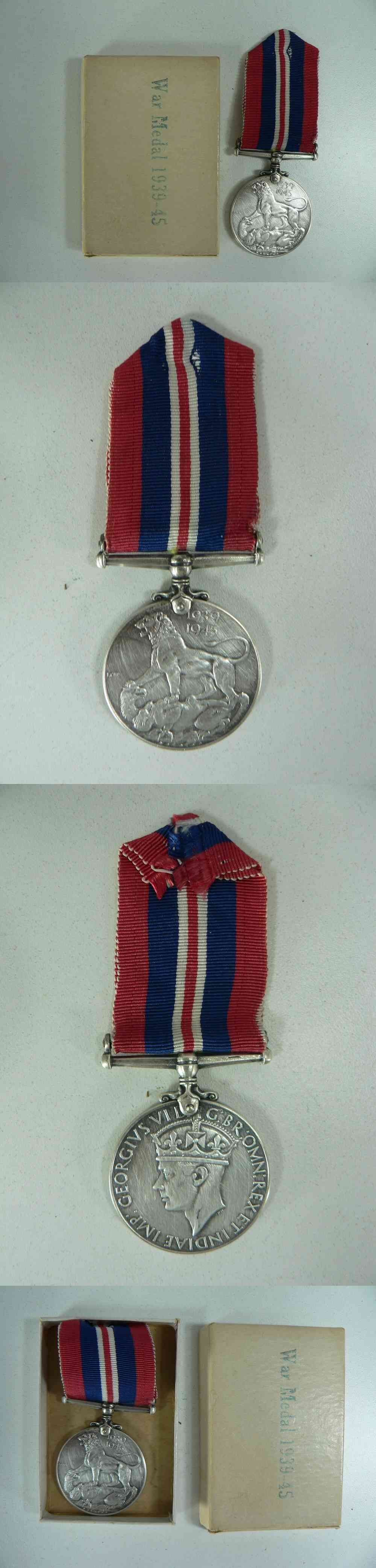 1939-45 WWII CANADA STERLING SILVER SERVICE MEDAL & BOX photo 1939-45 WWII CANADA STERLING SILVER SERVICE MEDAL & BOX photo