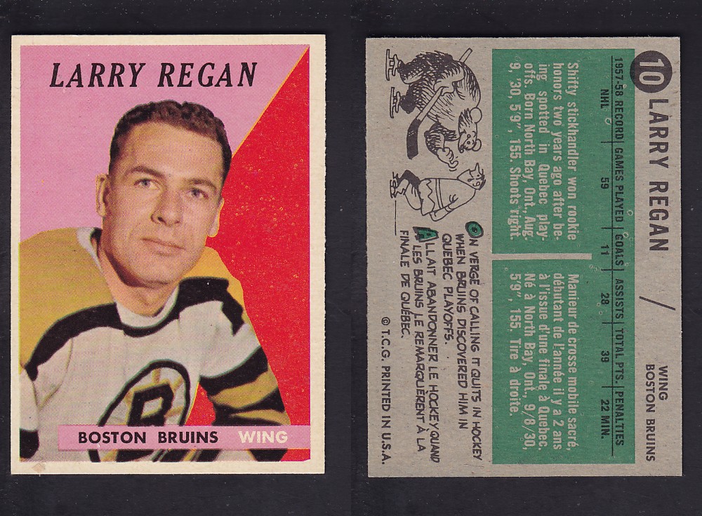 1958-59 TOPPS HOCKEY CARD #10 L. REGAN photo