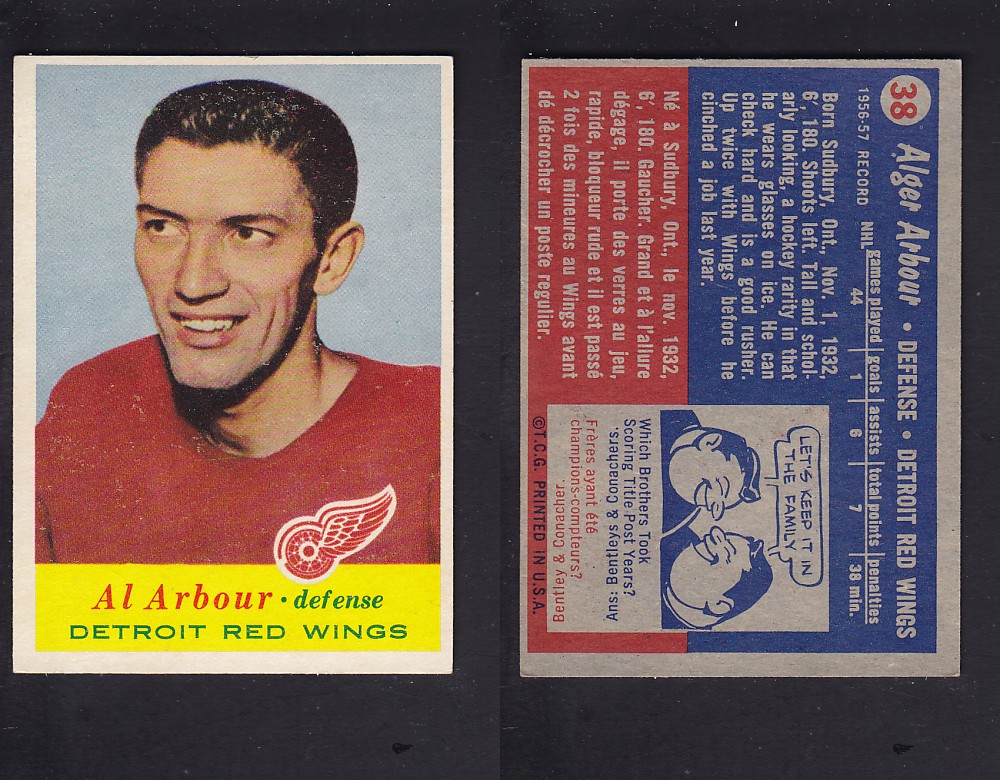 1957-58 TOPPS HOCKEY CARD #38 A. ARBOUR photo