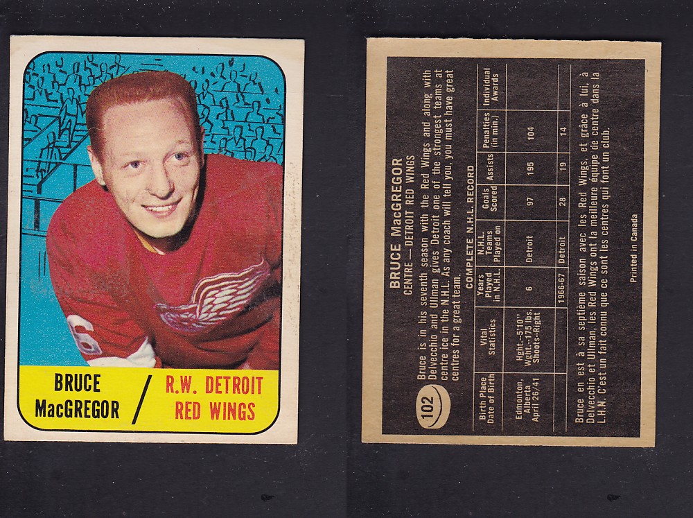 1967-68 TOPPS HOCKEY CARD #102 B. MACGREGOR photo