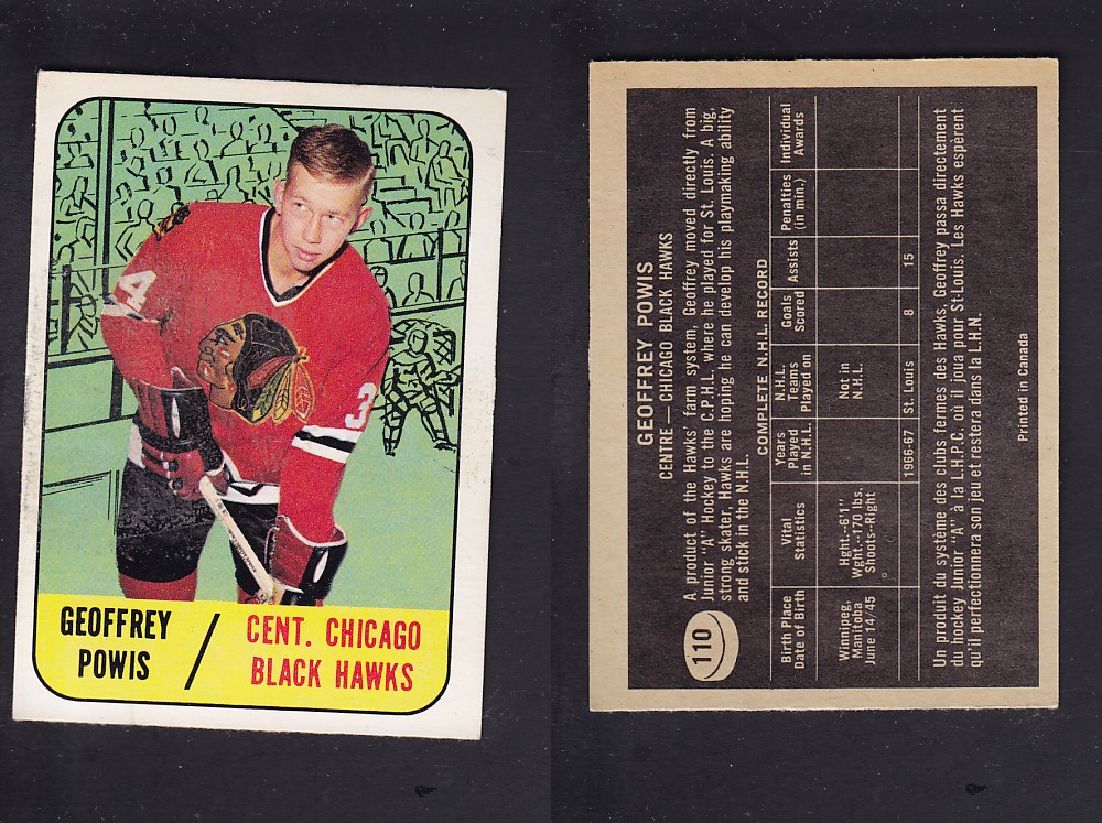 1967-68 TOPPS HOCKEY CARD #110 G. POWIS photo