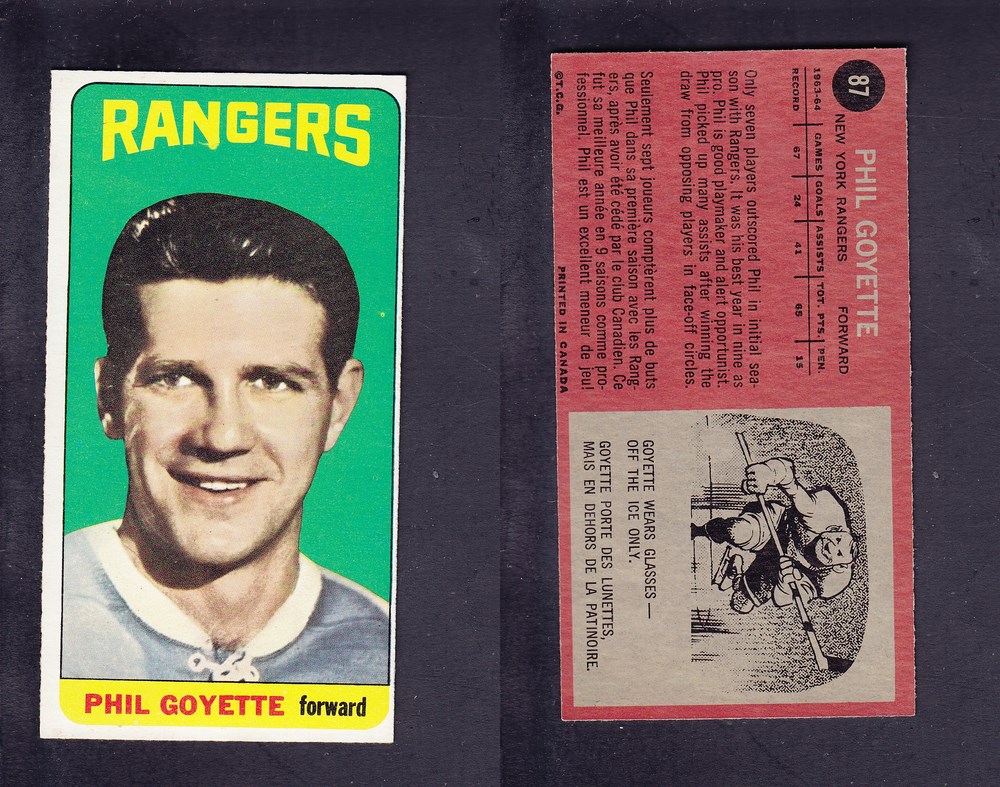 1964-65 TOPPS HOCKEY CARD #87 P. GOYETTE photo