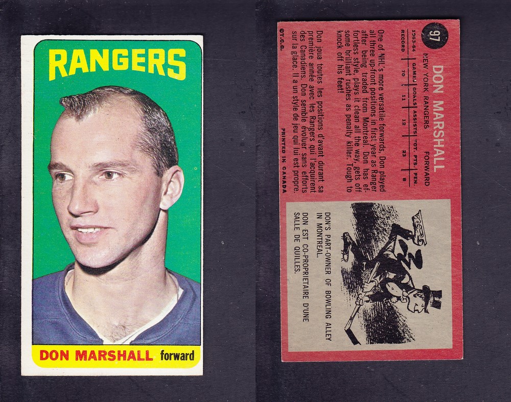 1964-65 TOPPS HOCKEY CARD #97 D. MARSHALL photo