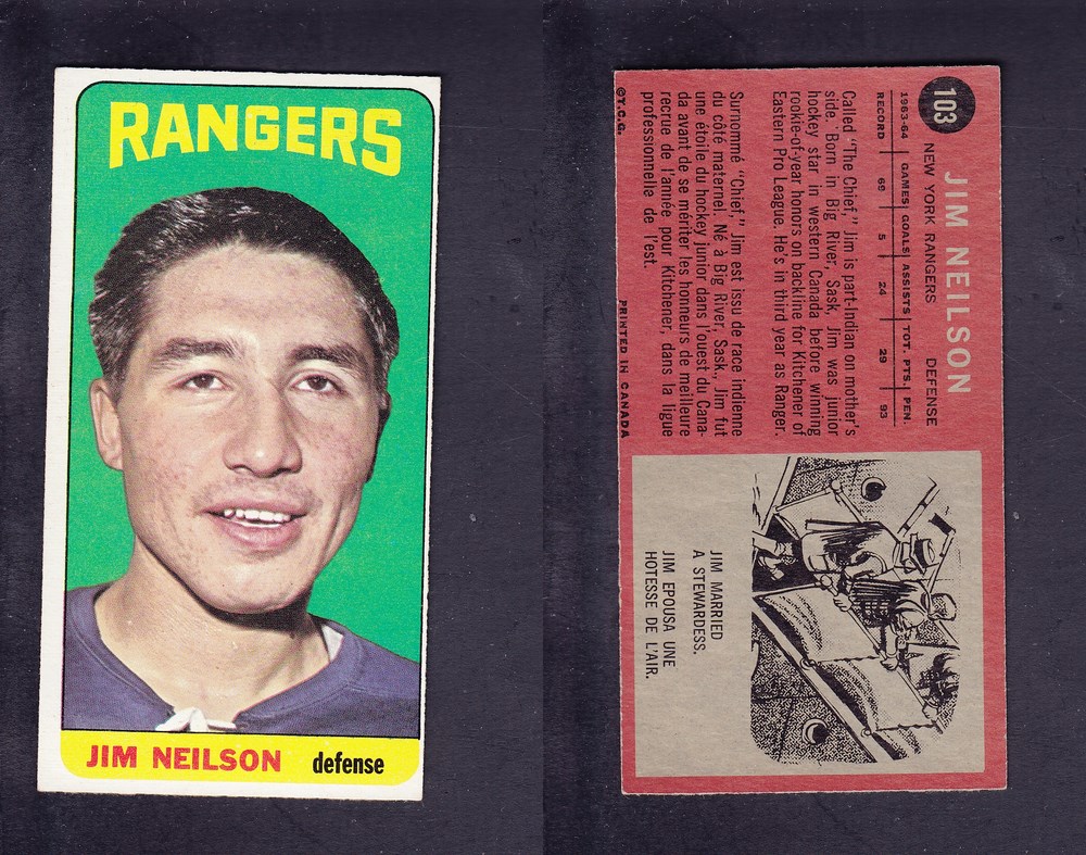 1964-65 TOPPS HOCKEY CARD #103 J. NEILSON photo