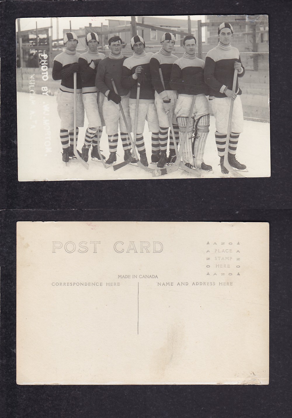 1900'S VULCAN HOCKEY TEAM POST CARD photo
