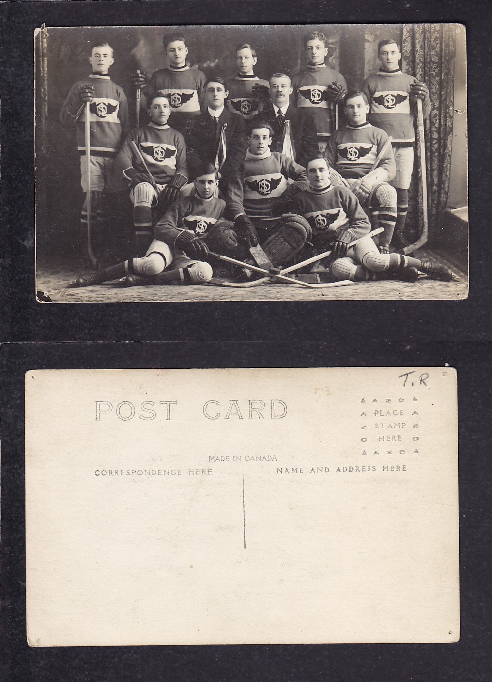 1900'S HOCKEY TEAM POST CARD photo