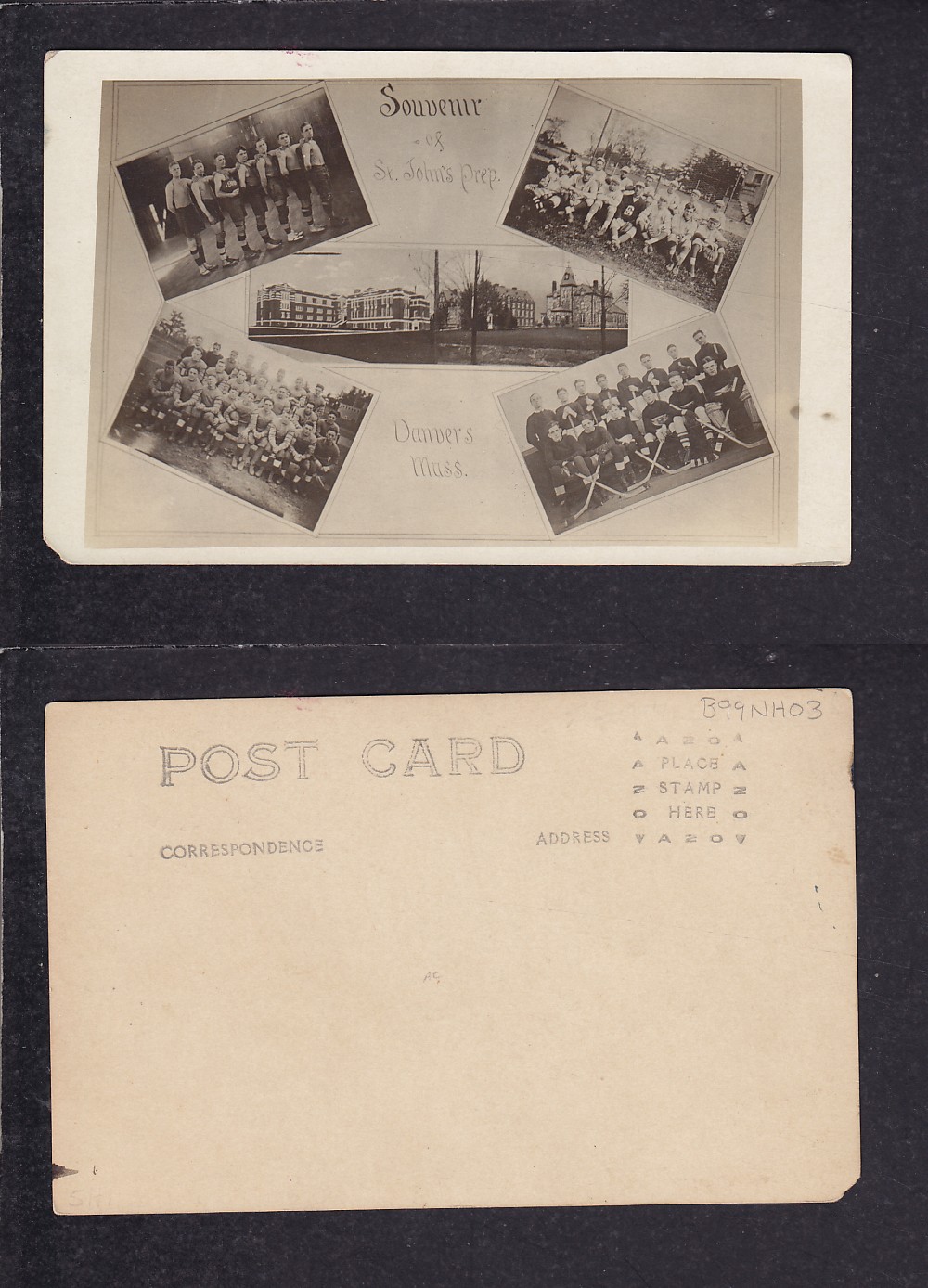 1910'S DANVERS HOCKEY TEAM POST CARD photo