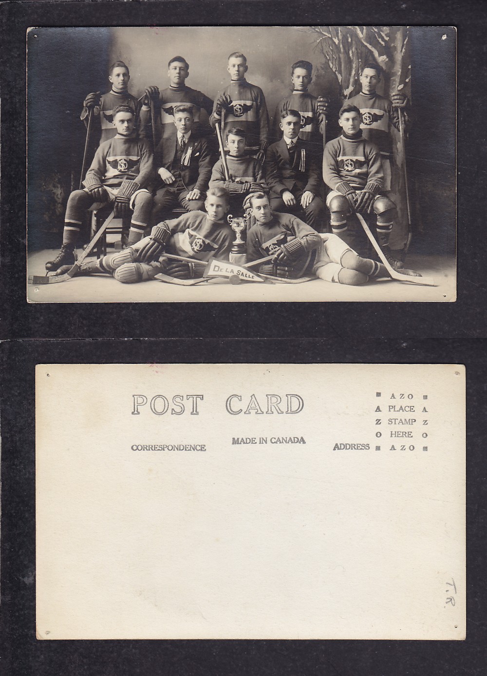 1910'S TROIS RIVIERES HOCKEY TEAM POST CARD photo
