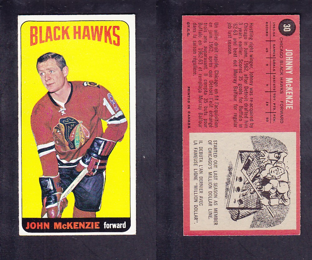 1964-65 TOPPS HOCKEY CARD #30 J. MCKENZIE photo